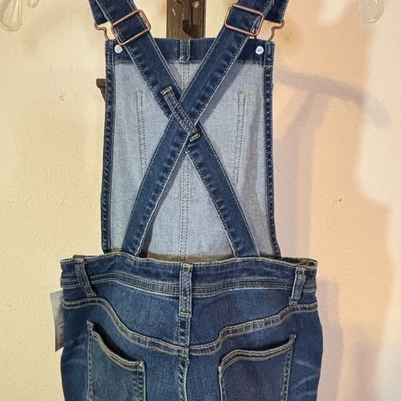 Cat & Jack Stretch Denim Classic Overalls Sz 14-16 New With Tags Girls - Picture 4 of 6